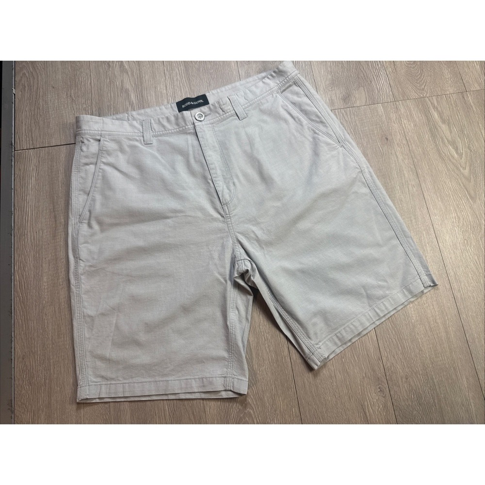 Rodd & Gunn Shorts Men 36  Canvas Twill 9" Inseam Light Gray Summer Relax‎